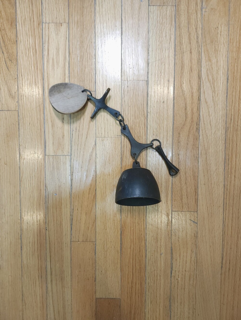Richard Fisher Vintage Cast Solid Bronze Wall Bell Wind Chime Bell